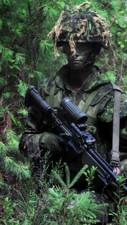 soldier, U.S. Army, assault rifle, camo, scope (vertical)