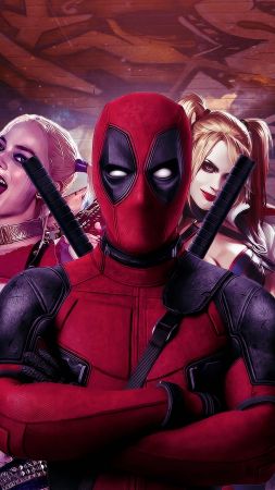 Deadpool, Harley quinn, Suicide Squad, art, Margot Robbie, Best Movies of 2016 (vertical)
