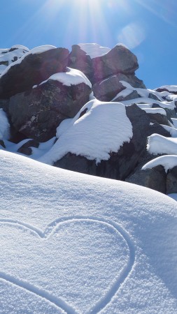 Snow, sunny, 4k, HD wallpaper, New Zealand, love, mountain, Rocks (vertical)