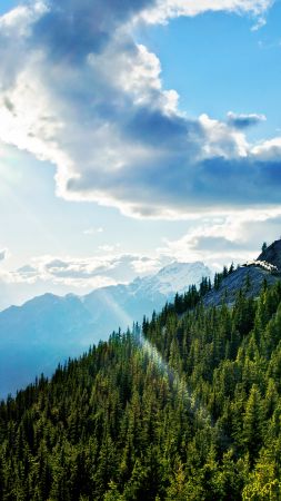 Sulphur Mountain, 4k, HD wallpaper, Canada, clouds (vertical)