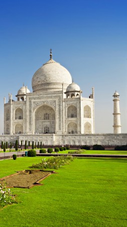 Taj Mahal, India, temple, castle, travel, tourism, 6k (vertical)