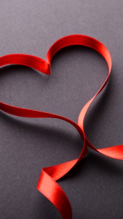 love image, heart, ribbon, 5k (vertical)