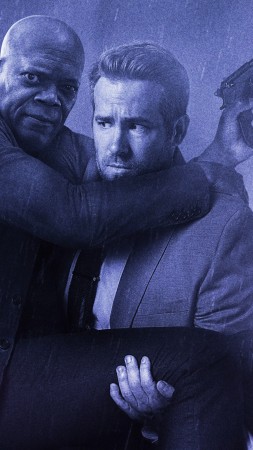 The Hitman's Bodyguard, Samuel L. Jackson, Ryan Reynolds, 4k (vertical)