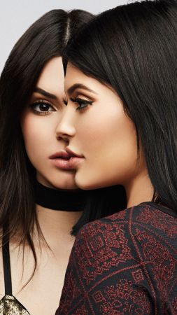 Kendall Jenner, Kylie Jenner, photo, 4k (vertical)