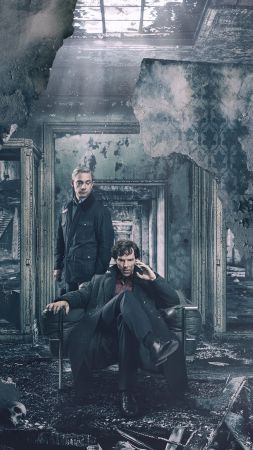 Sherlock Season 4, Benedict Cumberbatch, Martin Freeman, TV Series, 5k (vertical)