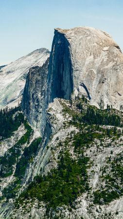 Half Dome, mountain, Yosemite, National Park, California, forest, 5k (vertical)