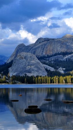 Half Dome, mountain, Yosemite, National Park, California, forest, lake, 4k (vertical)