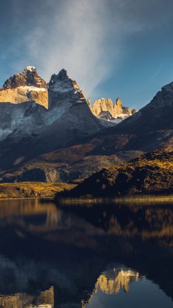 Lake Gray, Torres del Paine, Chile, mountains, 5k (vertical)
