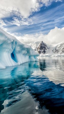 Antarctica, iceberg, ocean, 8k (vertical)