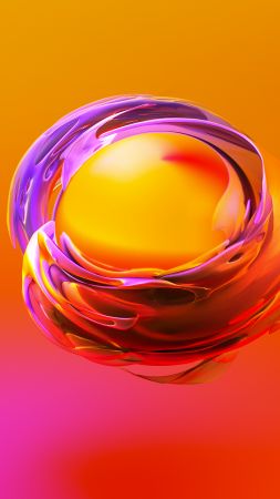 sphere, 3D, orange, yellow, HD (vertical)