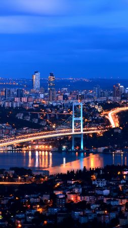 Turkey, Istanbul, night, 4k (vertical)