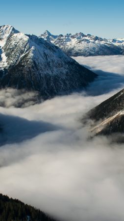 Alps, Switzerland, mountains, clouds, 5k (vertical)