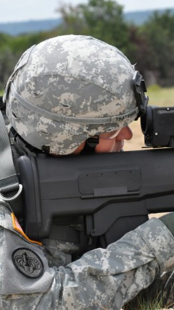 XM25, CDTE, Punisher, grenade launcher, modern weapon, Heckler & Koch, U.S. Army, soldier (vertical)