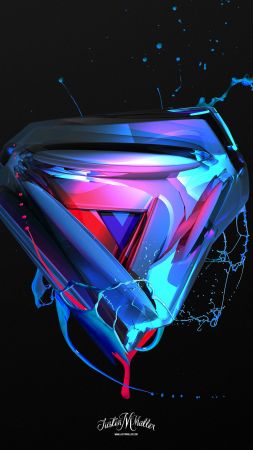 3D, triangle, abstract, shapes, 4k (vertical)
