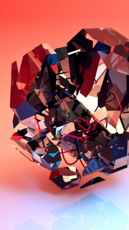 3D, abstract, shapes, 4k (vertical)