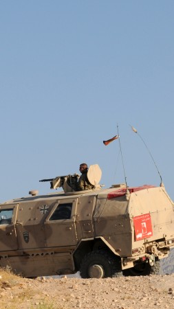 ATF Dingo, KMW, infantry mobility vehicle, MPPV PC, soldier, Afghanistan, Bundeswehr (vertical)