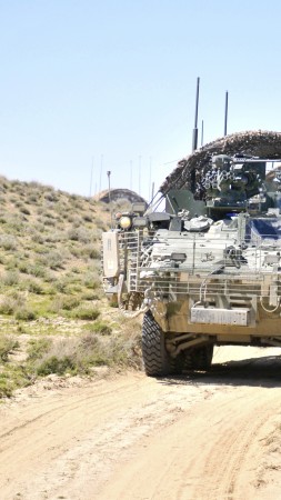 IAV Stryker, M1126, ICV, armored fighting vehicles, U.S. Army, desert (vertical)