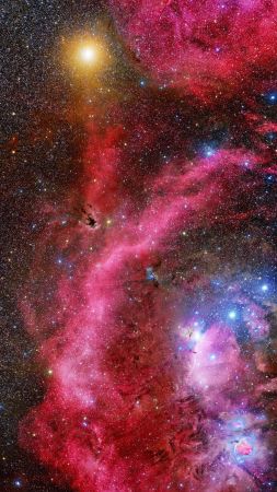 Galaxy, stars, Orion, 4K (vertical)
