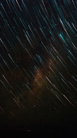 Stars, star trail, galaxy, sky, 4K, 6K (vertical)
