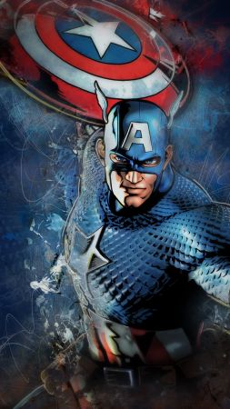 Captain America, Marvel Comics, 4K (vertical)
