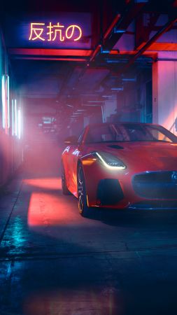 Jaguar F-Type, 2019 Cars, luxury cars, 4K (vertical)