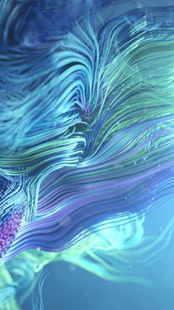 waves, lines, abstract, 3D, colorful, 4K (vertical)