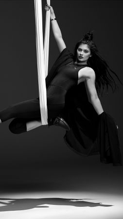 Kylie Jenner, Puma, black, 4K (vertical)