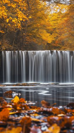 waterfall, autumn, 5K (vertical)