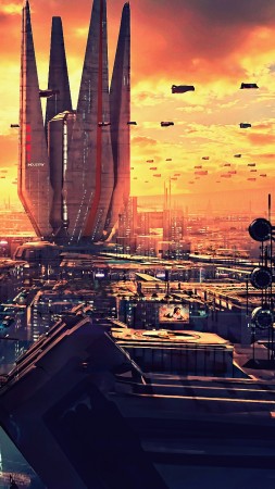 futuristic, future world, 4K (vertical)