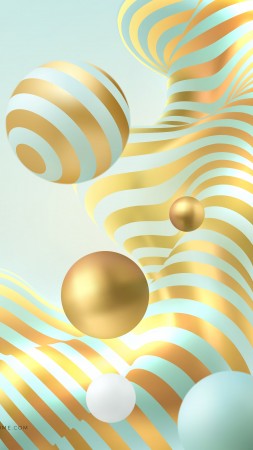 abstract, 3D, colorful, pearls, 8k (vertical)