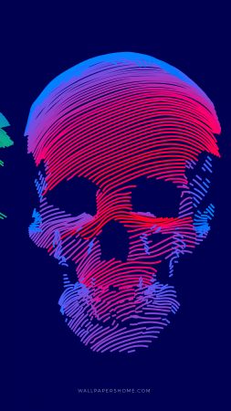 abstract, 3D, colorful, skull, 8k (vertical)