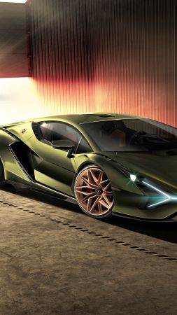 Lamborghini Sian, supercar, 2019 cars, 8K (vertical)