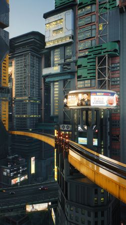 Cyberpunk 2077, screenshot, 4K (vertical)