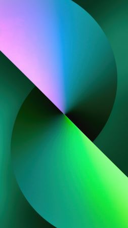 iPhone 13, Alpine Green, twist, abstract, iOS 16, 5K (vertical)