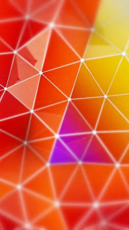 polygon, 4k, 5k wallpaper, orange, red, blue, background (vertical)