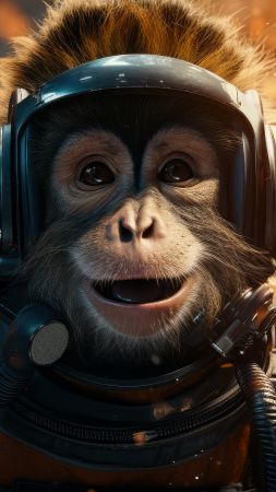 monkey, space, user avatar, 4k (vertical)