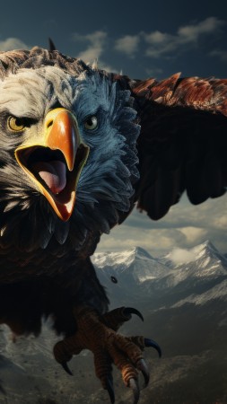 eagle, flying, user avatar, 4k (vertical)