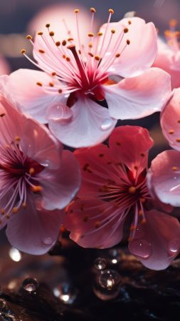 flowers, blossom, pink (vertical)