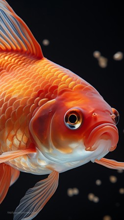 golden fish, underwater (vertical)