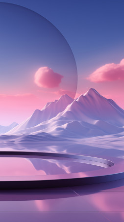 landscape, mountains, 3D (vertical)