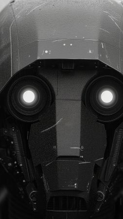 robot, user avatar, black (vertical)