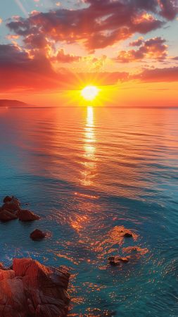 sea, ocean, sunset (vertical)