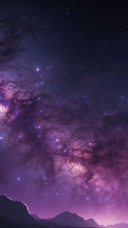 space, stars, milky way, violet (vertical)