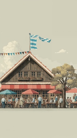oktoberfest wallpaper, beer festival, celebration, background for mobile wallpaper (vertical)