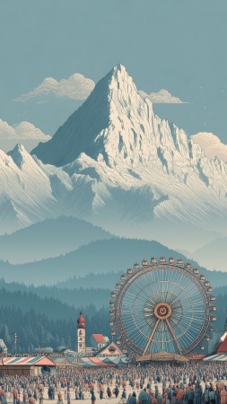 oktoberfest wallpaper, traditional costumes, german festival, background for mobile wallpaper (vertical)