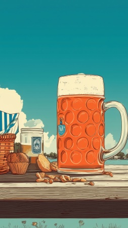 wiesn wallpaper, craft beer, bavarian culture, background for mobile wallpaper (vertical)