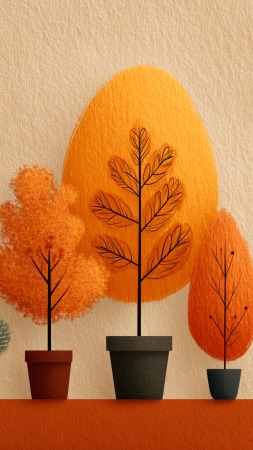 orange leaves wallpaper, autumn plants, botanical beauty, background for mobile wallpaper (vertical)