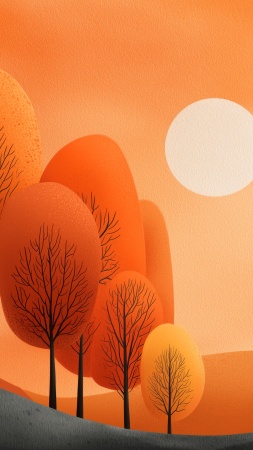 autumn plants wallpaper, seasonal changes, botanical wonders, background for mobile wallpaper (vertical)