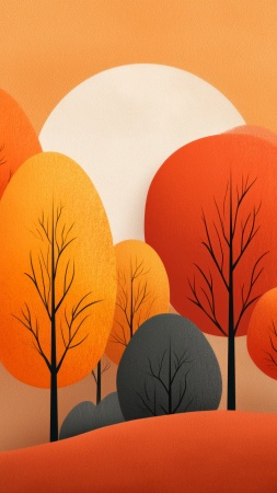 autumn plants wallpaper, seasonal colors, seasonal changes, background for mobile wallpaper (vertical)