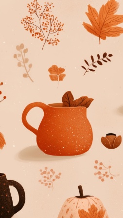 autumn drinks wallpaper, warm cocktails, fall recipes, background for mobile wallpaper (vertical)